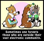  2013 amber_eyes anthro antlers black_fur blue_eyes board_game brown_fur cervine chibi dice english_text fur game_(disambiguation) game_boy green_eyes grey_fur group horn male mammal musical_note nintendo nude o-kemono text video_games white_fur 