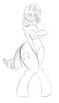  2015 anthro anthrofied big_breasts blush breasts covering covering_self cutie_mark embarrassed equine female friendship_is_magic hair hi_res horn huge_breasts jrvanesbroek mammal my_little_pony navel nude rarity_(mlp) sketch solo unicorn wide_hips 