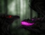  blurred_background digital_media_(artwork) dragon duo open_mouth purple_eyes red_eyes soulsplosion teeth 