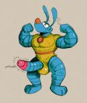  2018 anthro balls biceps big_muscles big_penis canine daftpatriot dog erection g-9_(inspector_gadget) humanoid_penis inspector_gadget_(franchise) machine male mammal muscular muscular_male nude penis robot simple_background smile solo 