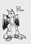  2018 bleu_(shining_force) dragon duck_hunt_dog_(artist) horn male pen_(artwork) reptile scalie shining_(series) shining_force simple_background solo traditional_media_(artwork) video_games white_background wings 
