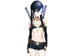  bikini_top black_rock_shooter garter_belt kuroi_mato navel photoshop shorts tagme_(artist) 