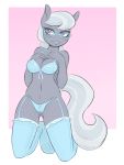  2018 aged_up ambris anthro anthrofied border bra breasts clothing digital_media_(artwork) earth_pony equine eyelashes eyewear female friendship_is_magic glasses hair horse legwear mammal multicolored_hair multicolored_tail my_little_pony navel panties pony purple_eyes silver_spoon_(mlp) simple_background smile solo two_tone_hair underwear white_border 
