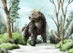  2017 armor bear brown_fur day detailed_background digital_media_(artwork) feral fur mammal outside sky solo soulsplosion standing 
