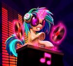  2018 digital_media_(artwork) equine eyewear friendship_is_magic hair harwick headphones hooves horn mammal multicolored_hair my_little_pony record solo two_tone_hair unicorn vinyl_scratch_(mlp) 