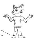  2018 anthro canine confusion fox fur looking_at_viewer low_res male mammal simple_background sketch standing 