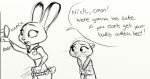  2016 anthro clothed clothing disney duo female judy_hopps lagomorph mammal mrs._otterton mustelid otter rabbit trashasaurusrex zootopia 