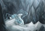  2017 ambiguous_gender digital_media_(artwork) dragon feral lying rock snow solo soulsplosion 