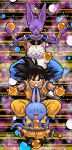  animal bare_arms beerus black_cat black_eyes black_hair blue_pants boots bracelet cat closed_eyes dougi dragon_ball dragon_ball_(object) dragon_ball_z fingernails full_body grin holding jewelry karin_(dragon_ball) looking_at_viewer multicolored multicolored_background multiple_boys muscle necklace neko_majin_(series) neko_majin_z open_mouth outstretched_arms pants serious short_hair smile son_gokuu spiked_hair staff stargeyser tail tama_(dragon_ball) teeth whiskers white_cat wristband 
