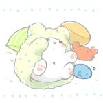 2017 ambiguous_gender arthropod bear blush crab crustacean featureless_crotch feral fish kanannbo low_res lying mammal marine navel on_back one_eye_closed open_mouth p&amp;d pawpads pillow plushie polar_bear simple_background solo white_background 