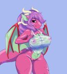  anthro big_breasts breasts clothing dragon female looking_at_viewer mars.cacxtus nipples pussy shirt smile solo standing thick_thighs voluptuous wet_shirt wide_hips 