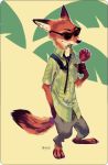  anthro canine clothed clothing disney eyewear fox fur male mammal nick_wilde simple_background sunglasses yasiplay zootopia 