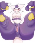  anthro anthrofied anus blush breasts clitoris digital_media_(artwork) female geiru_mirua hi_res hindpaw looking_at_viewer mienshao nintendo paws pok&eacute;mon pok&eacute;mon_(species) pok&eacute;morph pussy simple_background solo video_games white_background 