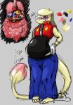  &lt;3 3_toes absurd_res belly big_belly clothing glossy gloves hi_res intestines long_ears long_tail lungs male male_pred nintendo object_vore organs paws pok&eacute;ball pok&eacute;mon pok&eacute;mon_(species) selarome shiny smeargle soft_vore stomach tanookicatoon tanookicatoon(artist) toes video_games vore 