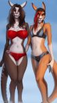  2018 anthro big_breasts bikini breasts clothed clothing dagmar female fur hair kangaroo mammal marsupial red_hair simple_background smile swimsuit taira_(totesfleisch8) totesfleisch8 