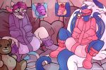  anthro balls bedding blindfold chastity chastity_cage diaper dragon gag gagged lagomorph legendary_pok&eacute;mon lugia male mammal nintendo pacifier pacifier_gag penis pok&eacute;mon pok&eacute;mon_(species) rabbit straitjacket subdivisions teddy_bear video_games 