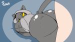 2018 animated anthro balls big_breasts big_butt breasts butt clothing croissant_(plaga) digital_media_(artwork) duo feline female fur grey_fur half-closed_eyes hand_on_breast hoodie huge_breasts huge_butt human human_on_anthro interspecies looking_back male male/female male_on_anthro mammal penetration penis plaga pointy_ears pussy_juice sex thick_thighs vaginal vaginal_penetration yellow_eyes 