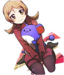  alternate_costume bad_id bad_pixiv_id bangs between_legs black_legwear blush closed_mouth dutch_angle eyebrows eyebrows_visible_through_hair gen_2_pokemon gensi hand_between_legs kotone_(pokemon) light_brown_eyes light_brown_hair long_hair long_sleeves looking_at_viewer marill pantyhose parted_bangs pokemon pokemon_(creature) pokemon_(game) pokemon_hgss red_sweater ribbed_sweater simple_background sitting sleeves_past_wrists smile solo sweater turtleneck turtleneck_sweater twintails v_arms wariza white_background 