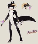  anubis black_fur black_hair black_lips black_nose bracelet canine claws collar deity fangs fur girly hair horn jackal jewelry long_ears long_tail male mammal nipples nude open_maw piercing purple_tongue solo teeth tongue_piercings vilegrim 