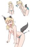  ? animal_humanoid blonde_hair blue_eyes blush breasts clothed clothing female hair human human_to_humanoid humanoid kou_yagami mammal new_game! nipples open_mouth panties rainbowsprinklesart sequence simple_background smile solo standing surprise topless torn_clothing transformation underwear white_background wolf_humanoid 