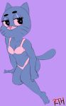  &lt;3 &lt;3_eyes anthro bra cartoon_network cat clothing eyelashes feline female half-closed_eyes mammal mature_female navel nicole_watterson panties rokkerth simple_background smile solo the_amazing_world_of_gumball underwear 