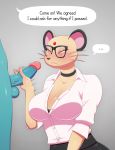  anthro balls big_breasts blue_skin blush breasts choker cleavage clothed clothing crocodilian croconaw eyewear felid feline female frown fur glasses handjob humanoid_penis male male/female mammal nails nintendo nude penis persian pok&eacute;mon pok&eacute;mon_(species) reptile scalie sex shirt silentsound tan_fur teacher video_games whiskers 