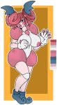  anthro big_breasts breasts crossgender demonnyuu digital_media_(artwork) female hair mr._mime nintendo nipples nude pok&eacute;mon pok&eacute;mon_(species) pussy red_hair simple_background solo standing video_games 