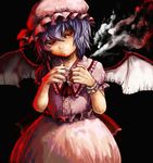  bad_id bad_pixiv_id blue_hair face hat lolicept red_eyes remilia_scarlet short_hair solo touhou wings 
