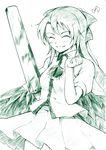  absurdres closed_eyes highres monochrome musical_note reiuji_utsuho sketch solo touhou vent_arbre 