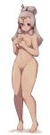  barefoot blush breasts collarbone commentary_request embarrassed facial_mark forehead_mark full_body grey_hair hair_bun hair_ornament hair_stick hands_together hands_up highres knees_together_feet_apart lamb-oic029 legs_together long_hair medium_breasts navel nipples nose_blush nude parted_lips paya_(zelda) pubic_hair pussy shiny shiny_skin shy simple_background solo standing sweatdrop teeth the_legend_of_zelda the_legend_of_zelda:_breath_of_the_wild tied_hair uncensored white_background 