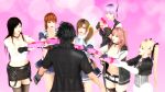  ayane_(doa) box box_of_chocolates crossover dead_or_alive dead_or_alive_5 final_fantasy final_fantasy_xv heart-shaped_box highres honoka_(doa) kasumi_(doa) kokoro_(doa) marie_rose misaki_(doa) noctis_lucis_caelum 