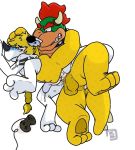  3_toes 4_fingers ahegao anal anal_penetration anthro anus balls blonde_hair blush bowser bowserboy101 butt collar controller cum cum_from_ass cum_in_ass cum_inside dragon duo eyes_closed game_controller grabbing grabbing_from_behind hair hand_on_head horn invalid_tag koopa looking_pleasured male male/male mario_bros nintendo nogard_krad_nox penetration penis red_hair scales scalie sex simple_background smile spiked_collar spikes tail_sex tattoo toes uncut video_games white_background white_scales yellow_scales 