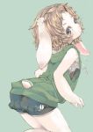  1girl azuki_akizuki furry green_eyes grey_hair long_hair rabbit solo 
