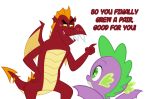  2018 alpha_channel dragon duo english_text feral friendship_is_magic garble_(mlp) male my_little_pony queencold simple_background spike_(mlp) text transparent_background 