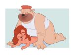  2018 4_fingers age_difference all_fours anthro arm_hair barefoot beauty_mark bottomless breasts canine clothed clothed_sex clothing daughter disney dog doggystyle duo erection eyes_closed father father_and_daughter female from_behind_position goof_troop hair incest junyois larger_male long_hair looking_pleasured lying male male/female mammal nipples nude open_mouth overweight parent partially_clothed red_hair roxanne&#039;s_dad roxanne_(goof_troop) sex shirt simple_background size_difference small_breasts smaller_female smile sweat tank_top toes young 