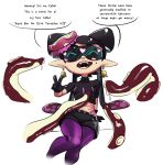  &lt;3 2018 beauty_mark black_hair breasts callie_(splatoon) cephalopod choker clothing dialogue digital_drawing_(artwork) digital_media_(artwork) ear_piercing english_text eyewear fangs female gloves hair hat hi_res humanoid imminent_sex inkling legwear looking_at_viewer marine midriff mind_control navel nintendo not_furry piercing polyle porn_dialogue portrait precum simple_background speech_bubble splatoon squid sunglasses tattoo tentacle_hair tentacles text three-quarter_portrait tights v_sign video_games white_background 