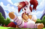  2018 cloud destruction digital_media_(artwork) equine female feral friendship_is_magic group hair hi_res horn macro mammal my_little_pony ncmares open_mouth outside shining_armor_(mlp) sky spread_legs spreading unicorn 