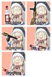  absurdres alcohol comic drinking drunk girls_frontline gun hair_ornament hakokon highres ppsh-41 ppsh-41_(girls_frontline) russian shark submachine_gun translated twintails vodka weapon you're_doing_it_wrong 
