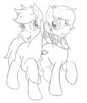  ambiguous_gender cutie_mark denzeltip duo earth_pony equine fan_character feral hi_res horse mammal monochrome my_little_pony pony smile 