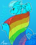  2018 ambiguous_gender anthro black_sclera blue_background butt cetacean dolphin dragon english_text fin fish flag gay_pride gradient_background green_eyes green_skin half-length_portrait holding_object hybrid idoodle2draw looking_at_viewer looking_back mammal manly marine muscular nude partially_colored portrait pose presenting rainbow rainbow_flag rainbow_symbol rear_view scalie shark signature simple_background solo stated_homosexuality tasteful_nudity tattoo text vasciel_aplisto white_skin 