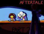  aftertale bone burger chara_(undertale) comic cup dialogue english_text fire food grillby grin human ice ketchup loverofpiggies male mammal not_furry plate protagonist_(undertale) sans_(undertale) skeleton smile teeth text undead undertale video_games 