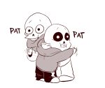  alternate_universe animated_skeleton bone clothing crossover duo hoodie hug littletale mudkipful papyrus_(undertale) sans_(undertale) scarf simple_background skeleton smile sweatshirt teeth undead undertale video_games 