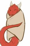 burrito cute dragon eyes_closed horn red_scales scales simple_background smile solo tongue tongue_out white_background 