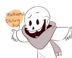  alternate_universe animated_skeleton bone crossover hug humanoid littletale mudkipful not_furry papyrus_(undertale) scarf skeleton smile solo teeth undead undertale video_games 