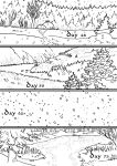  comic detailed_background forest hi_res husky92 ice monochrome not_furry snow tree 