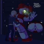  2018 animatronic baby_(fnafsl) blush butt clothed clothed_sex clothing cutaway duo female five_nights_at_freddy&#039;s hi_res human human_on_humanoid humanoid machine male male/female male_penetrating mammal not_furry penetration penis pussy robot sex sister_location unknown_artist vaginal vaginal_penetration video_games 