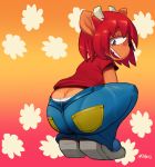  blush butt caprine clothed clothing female horn jeans lammy_lamb lilmoonie mammal pants parappa_the_rapper presenting presenting_hindquarters sheep solo um_jammer_lammy underwear video_games 