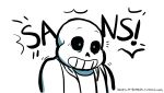  animated_skeleton blue_eyes bone bones-n-boners clothing dialogue english_text humanoid male not_furry sans_(undertale) simple_background skeleton solo surprise text undead undertale video_games white_background 