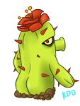  alpha_channel butt cactus featureless_crotch female flora_fauna flower hi_res humanoid kdd looking_at_viewer not_furry nude plant plants_vs_zombies simple_background solo thorns transparent_background video_games 