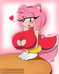  &lt;3 amy_rose big_breasts big_butt blush breasts butt clevage clothing conditional_dnp digitaldomain123 female hedgehog huge_breasts keyhole_turtleneck mammal pink_background simple_background solo sonic_(series) sweater 